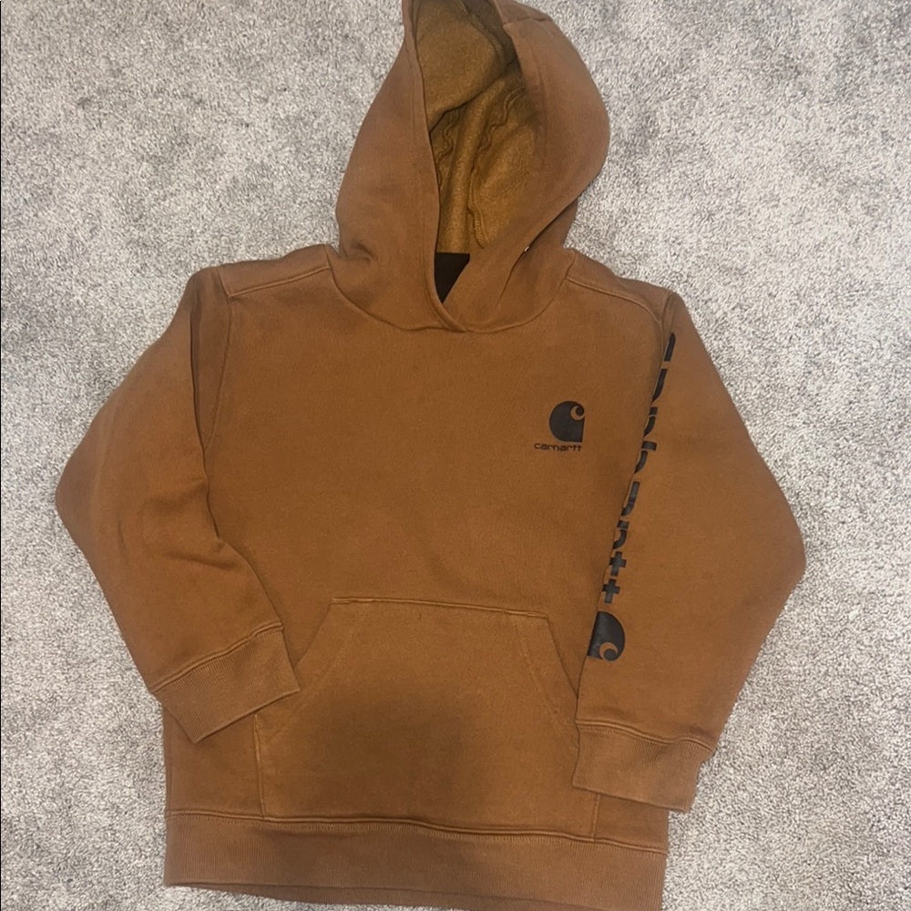 Carhartt Brown Hooded Sweatshirt with Logo